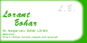 lorant bohar business card