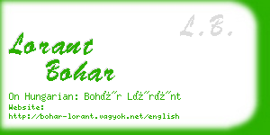 lorant bohar business card